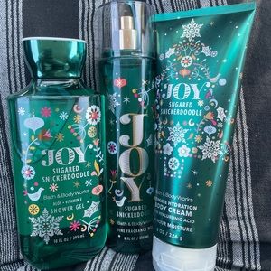 Bath and Body Works Sugared Snickerdoodle spray, lotion, shower gel